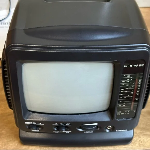 Portable Black TV Radio Combo